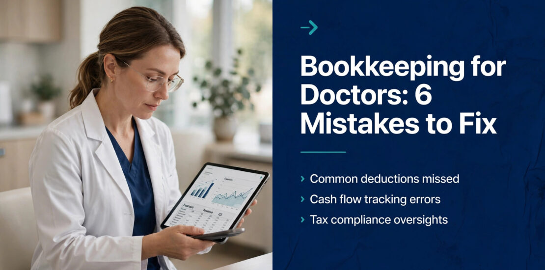 Guide to bookkeeping for doctors Ontario: physician reviewing medical clinic finances