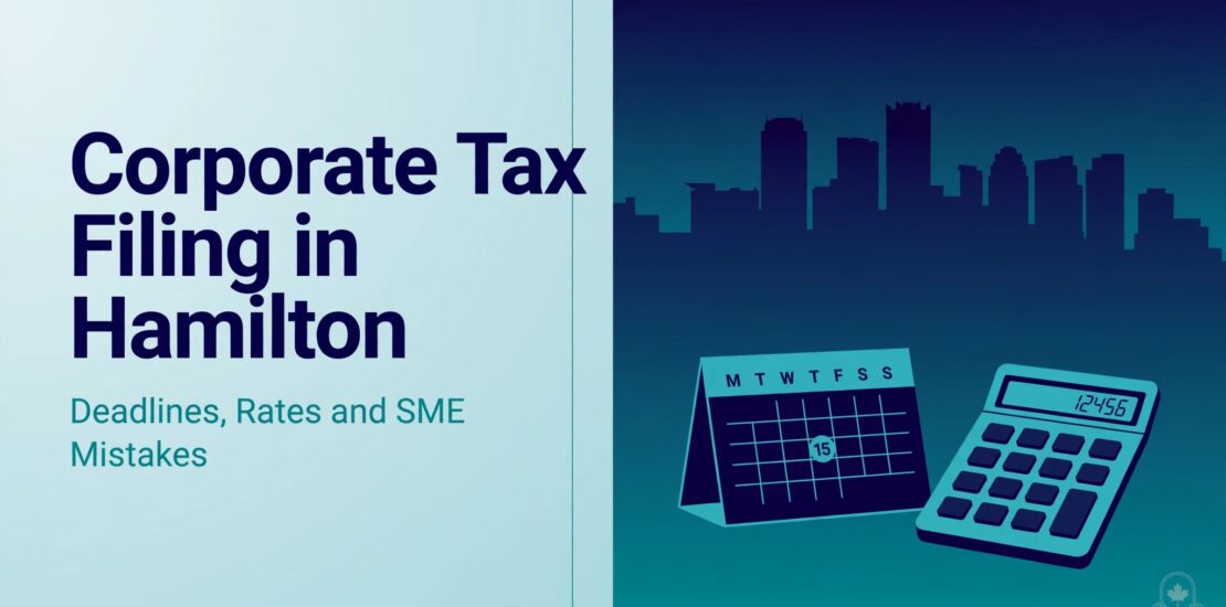 Corporate tax filing Ontario guide cover: T2 deadlines, Ontario small business rates, and common SME mistakes